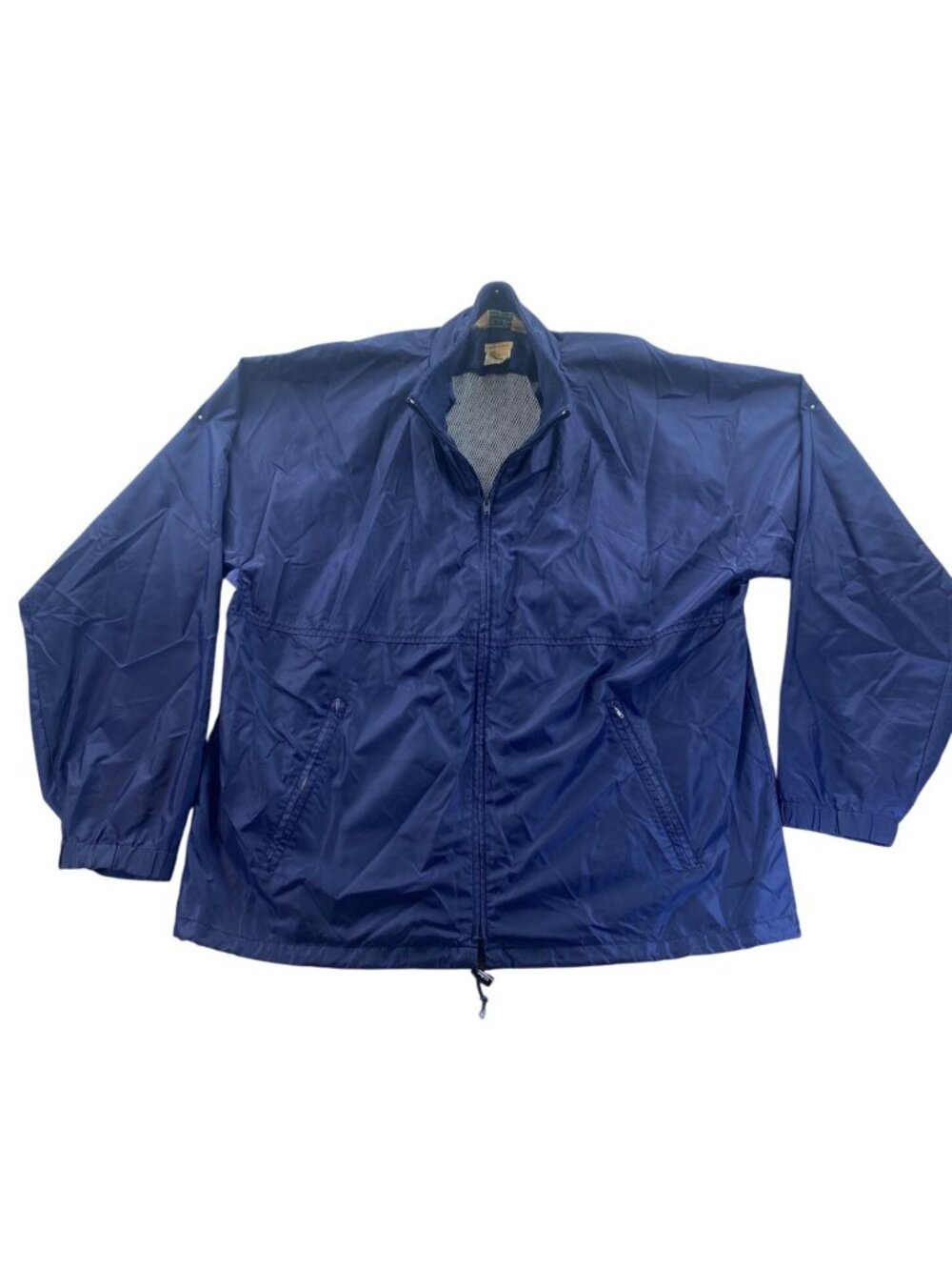 L.L. Bean Mens Winbreaker Jacket Size XL Blue Lightweight Full Zip Stand Collar